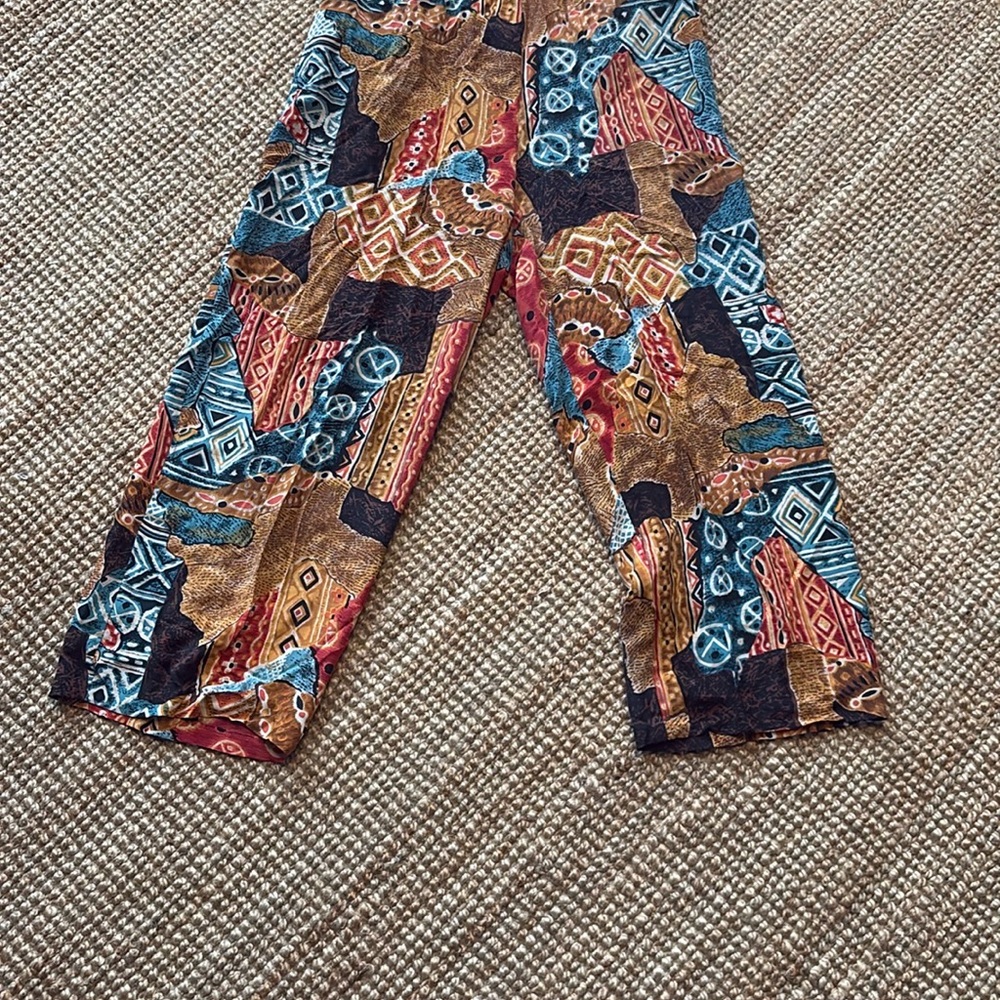 Colorful Patterned Ankle Pants